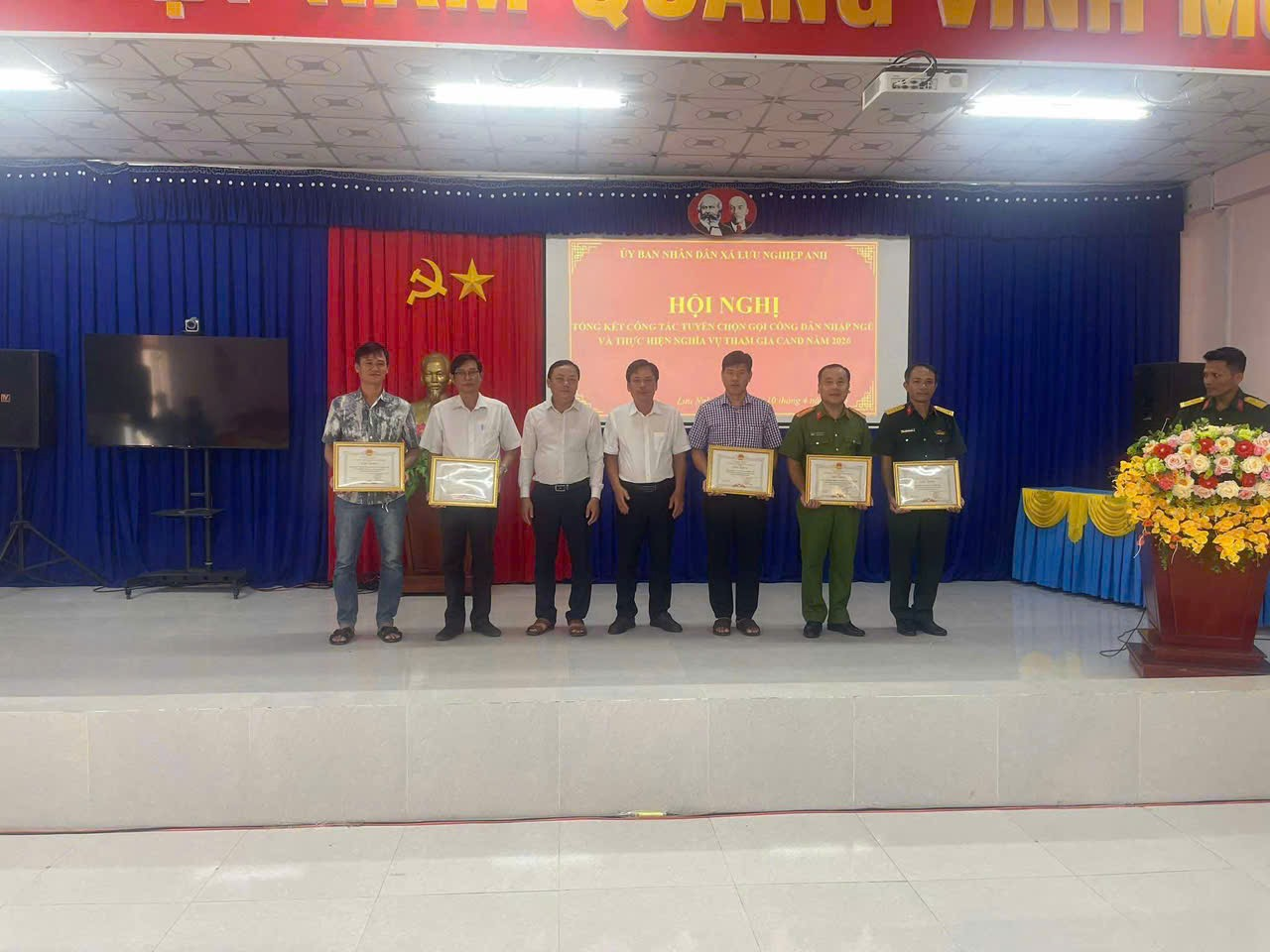 Xã Lưu Nghiệp Anh tổ chức Hội nghị tổng kết công tác tuyển chọn, gọi công dân nhập ngũ và thực hiện nghĩa vụ tham gia CAND năm 2026
